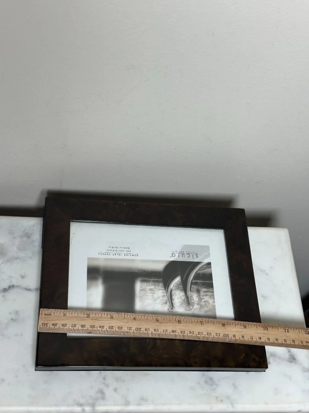 Sicura Italian Designs 4x6 Genuine Inlay Veneer Wood Picture Frame Burl Wood
